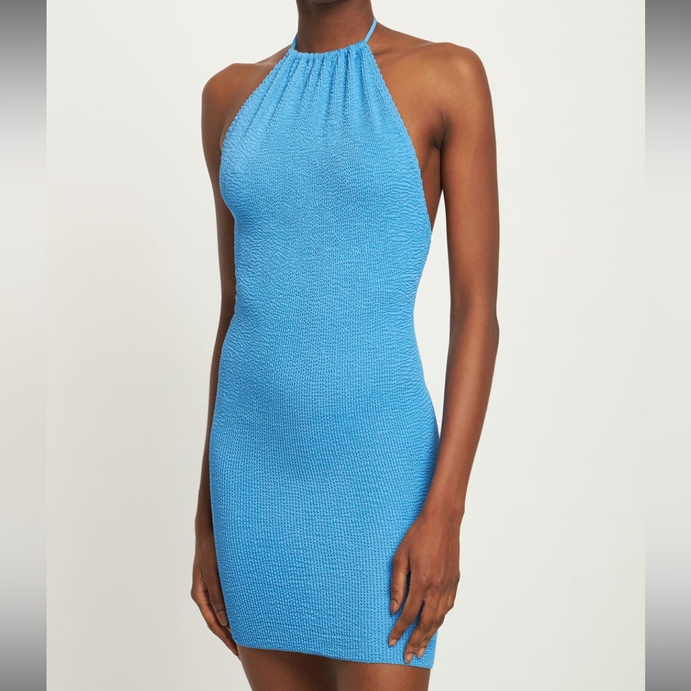 bond-eye Vibrant Blue Backless Dress